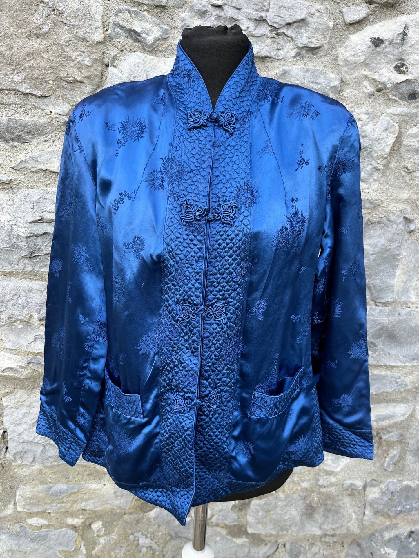 80s blue orient jacket uk 10