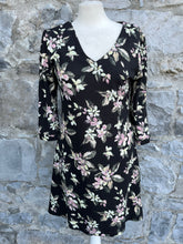 Load image into Gallery viewer, Black floral dress   uk 10
