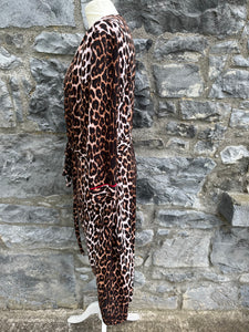 Leopard print wrap dress   uk 10-12