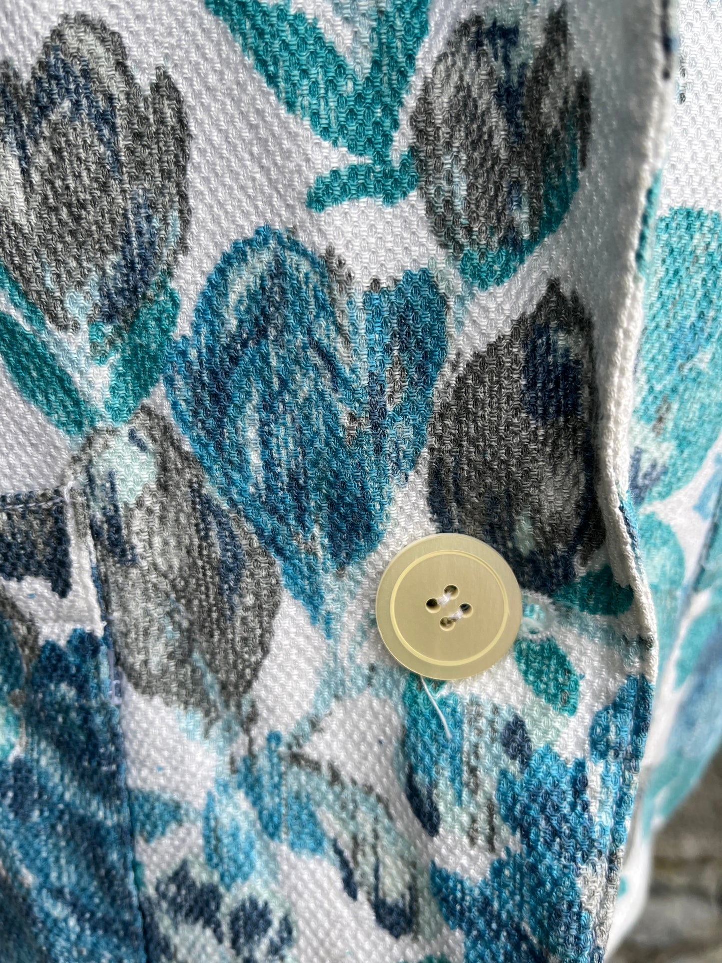 80s teal flowers blazer uk 12