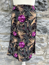 Load image into Gallery viewer, 90s black floral skirt uk 4-6
