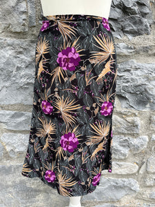 90s black floral skirt uk 4-6