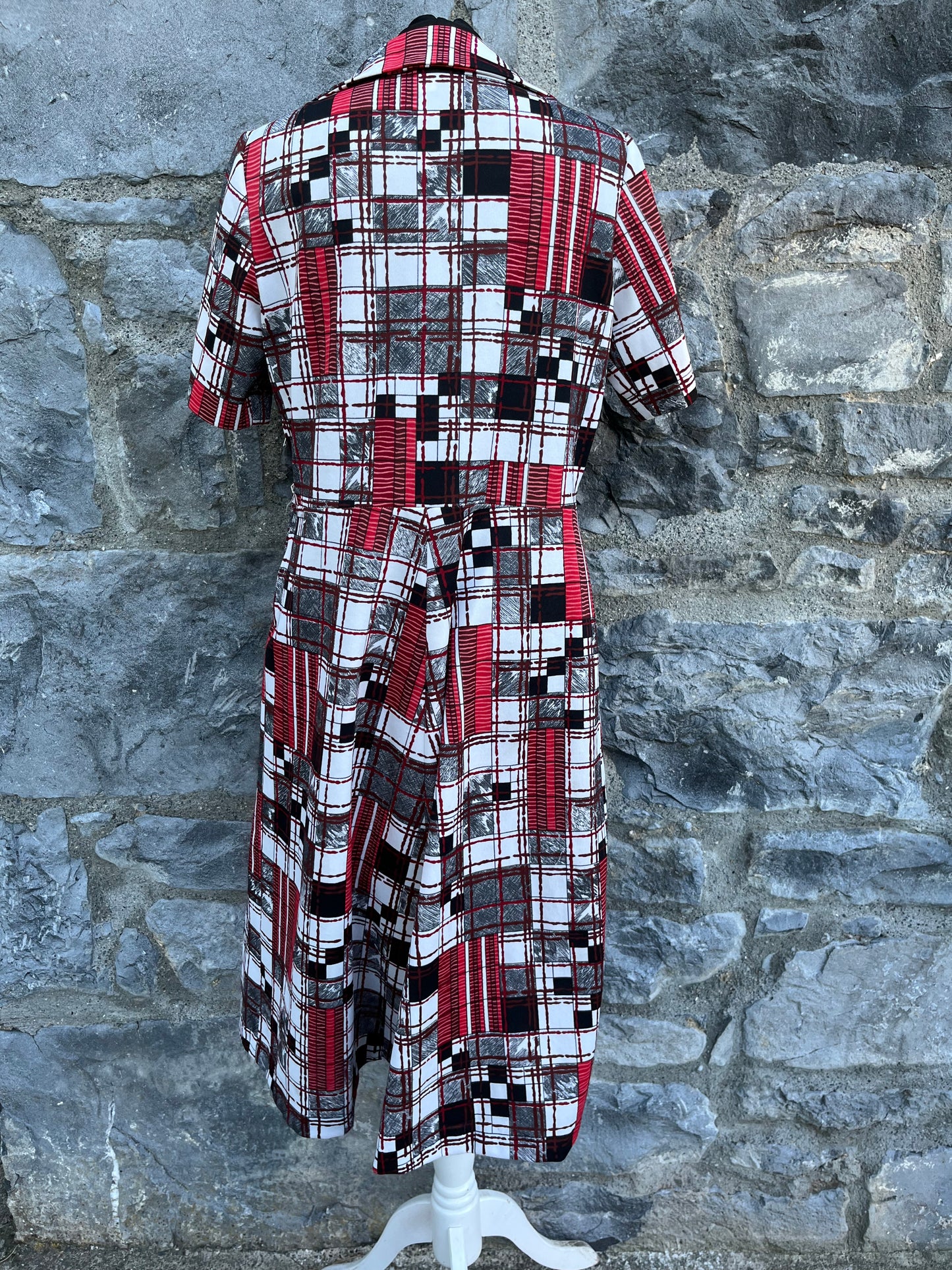 80s geometric pattern dress uk 10-12