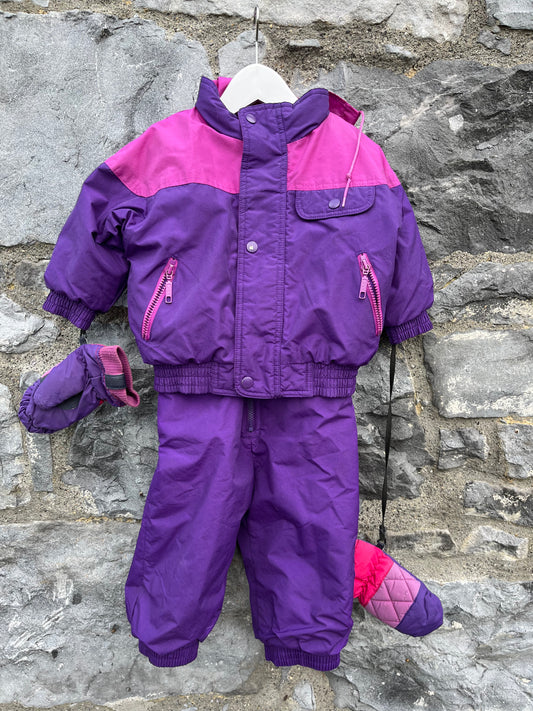 90s purple ski set   2-3y (92-98cm)