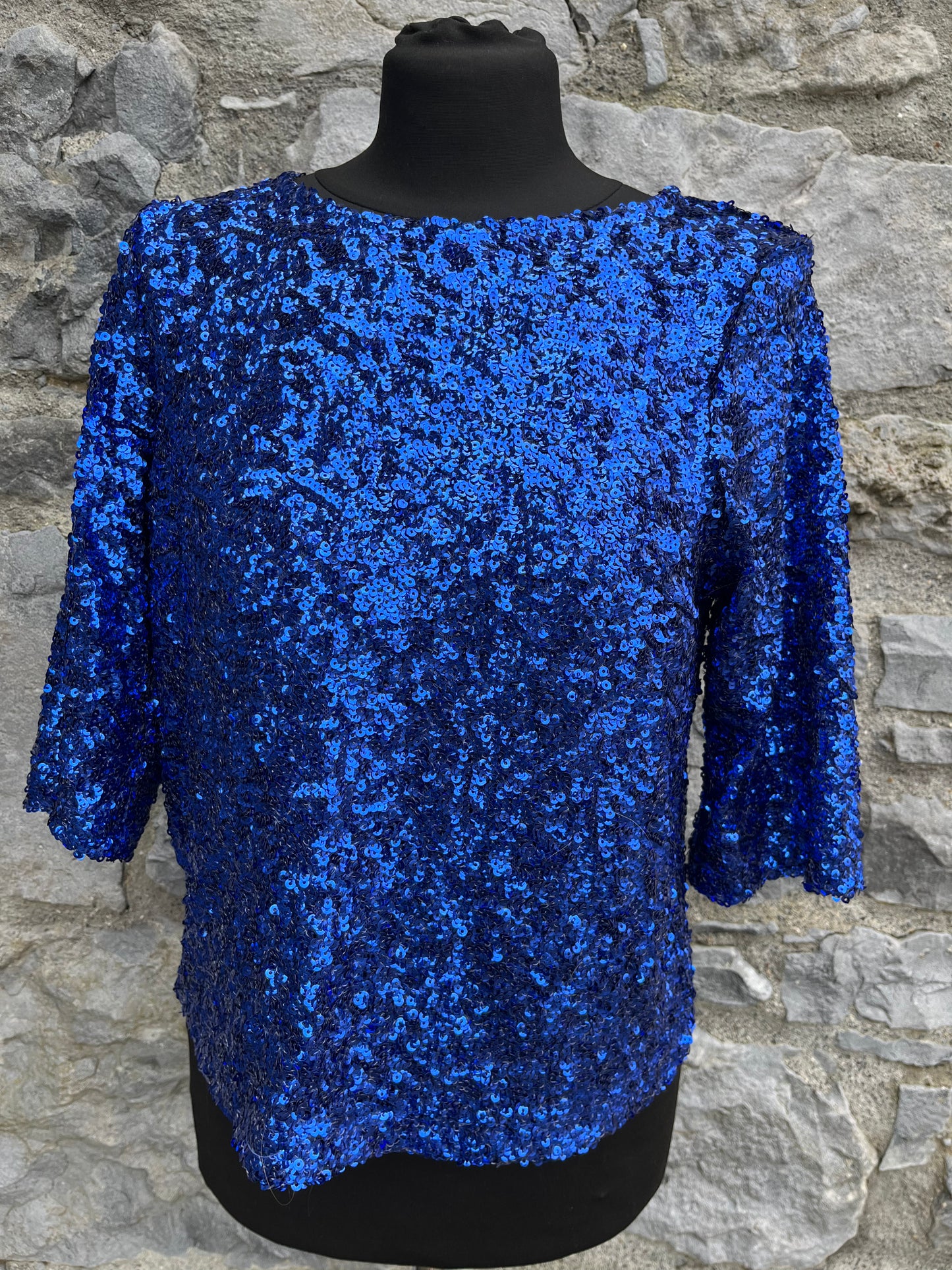 Blue sequin top uk 10