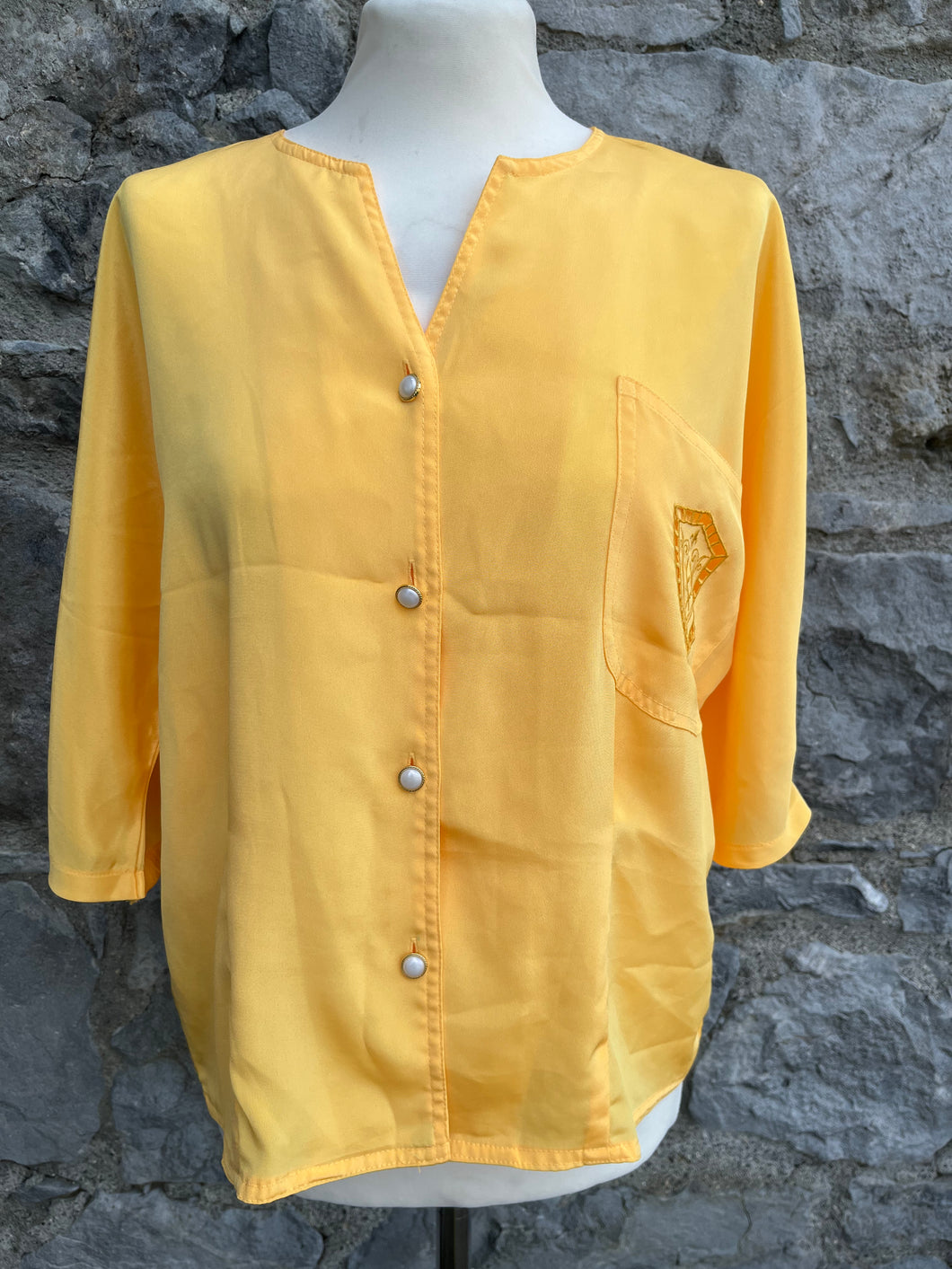 80s yellow blouse uk 10-12