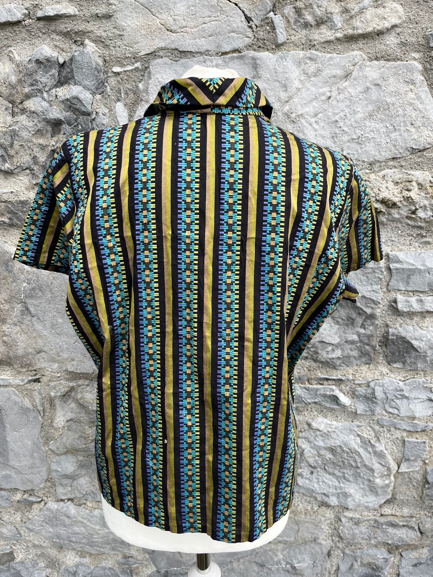 80s printed shirt uk 10