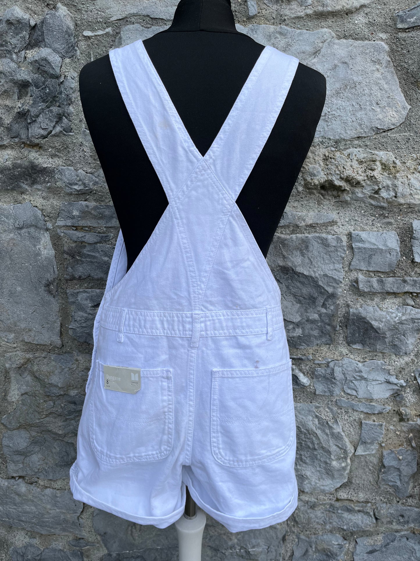 White denim dungarees uk 6-8