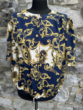 Load image into Gallery viewer, 80s baroque print blouse uk 14-16
