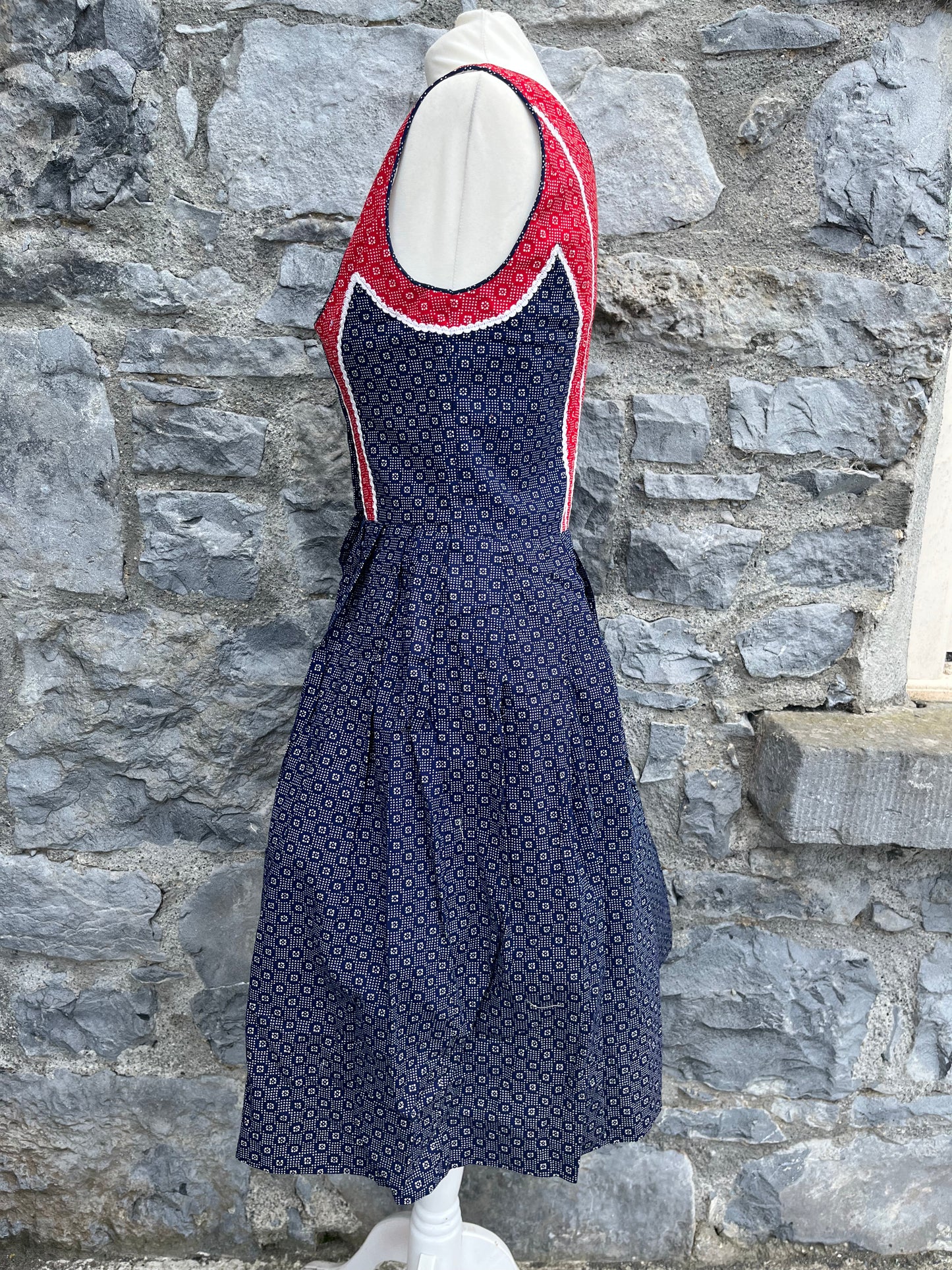 Navy folk dress uk 8