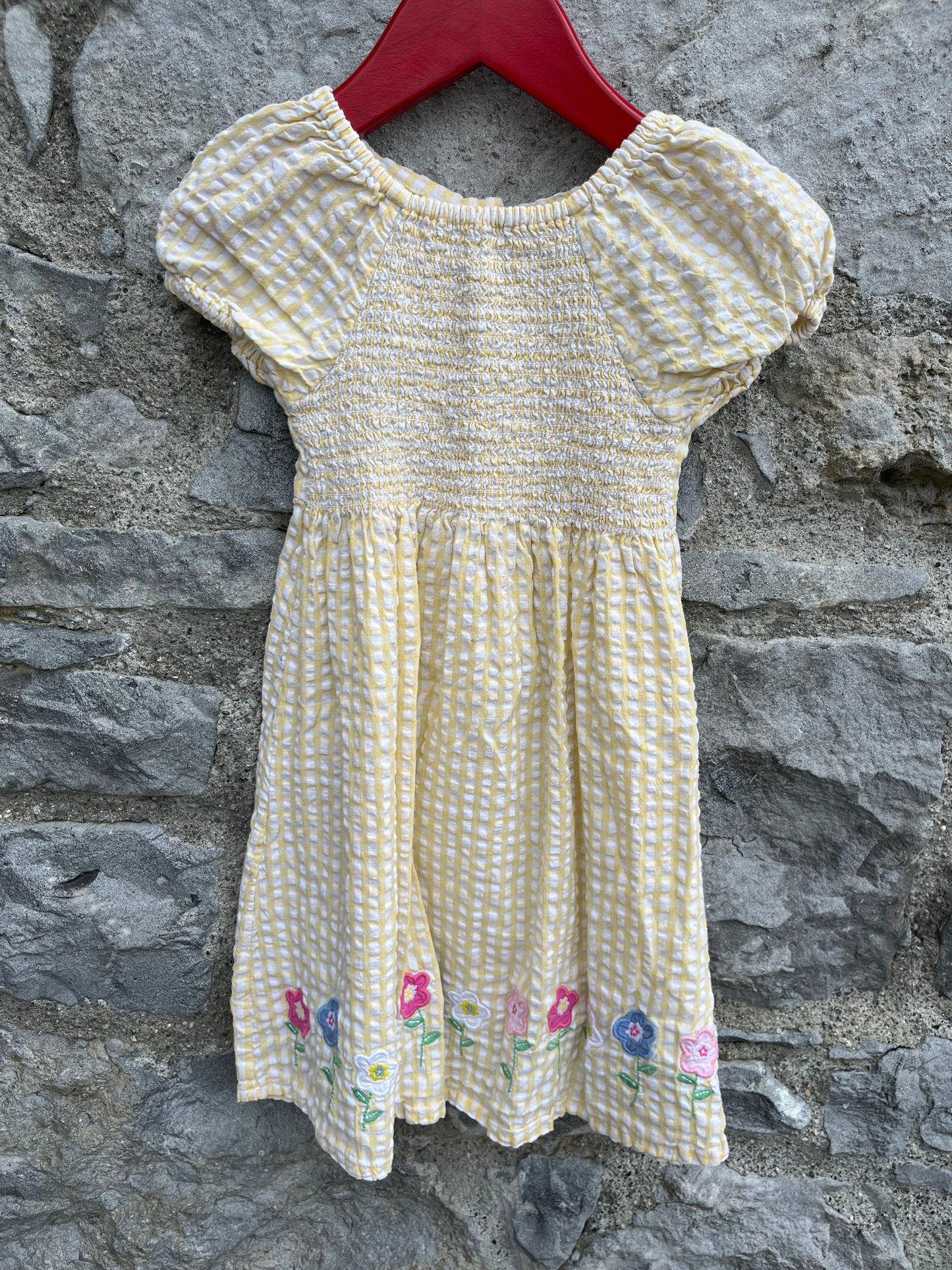 Yellow gingham dress   2-3y (92-98cm)