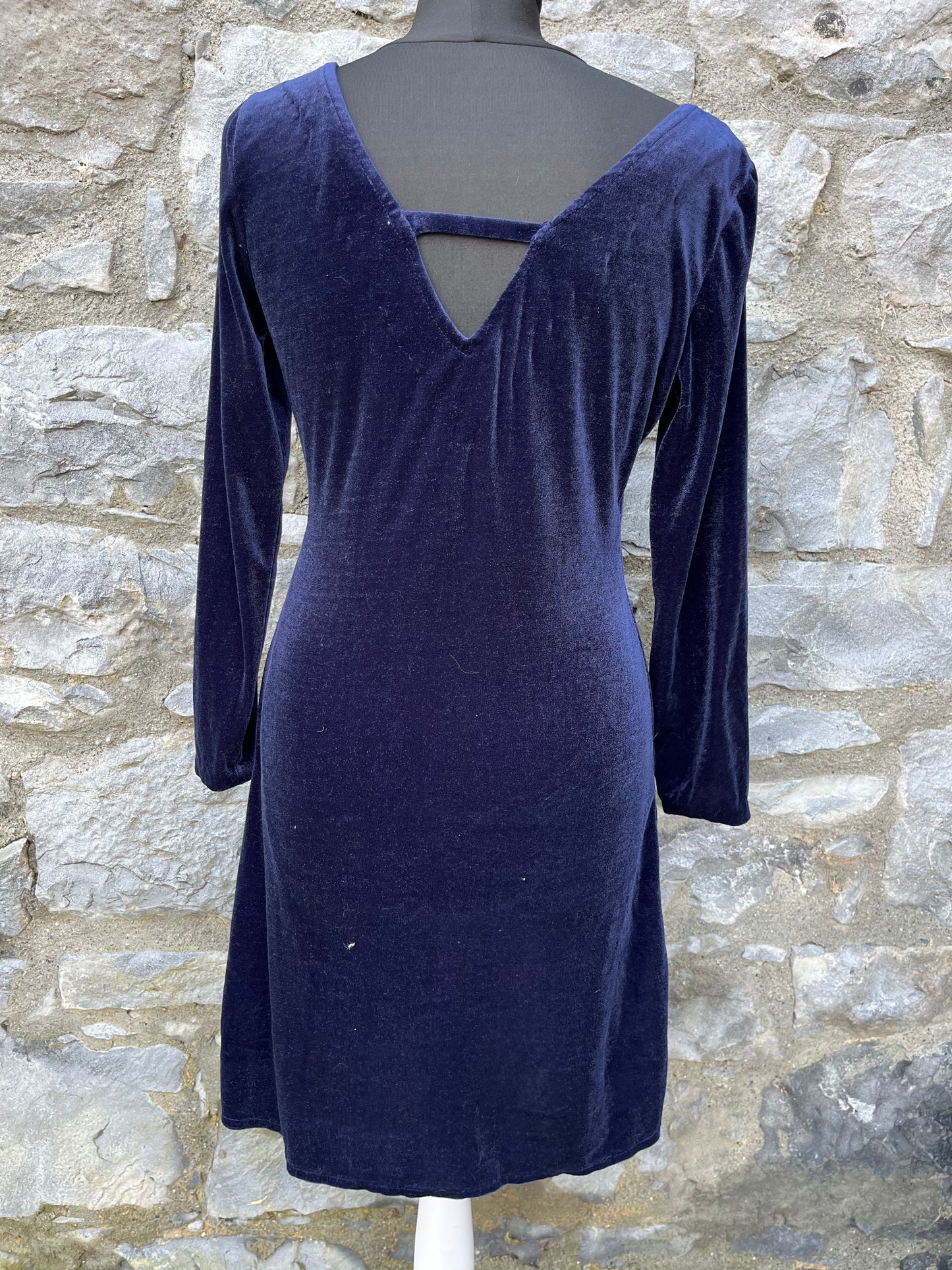 90s navy velvet dress uk 8