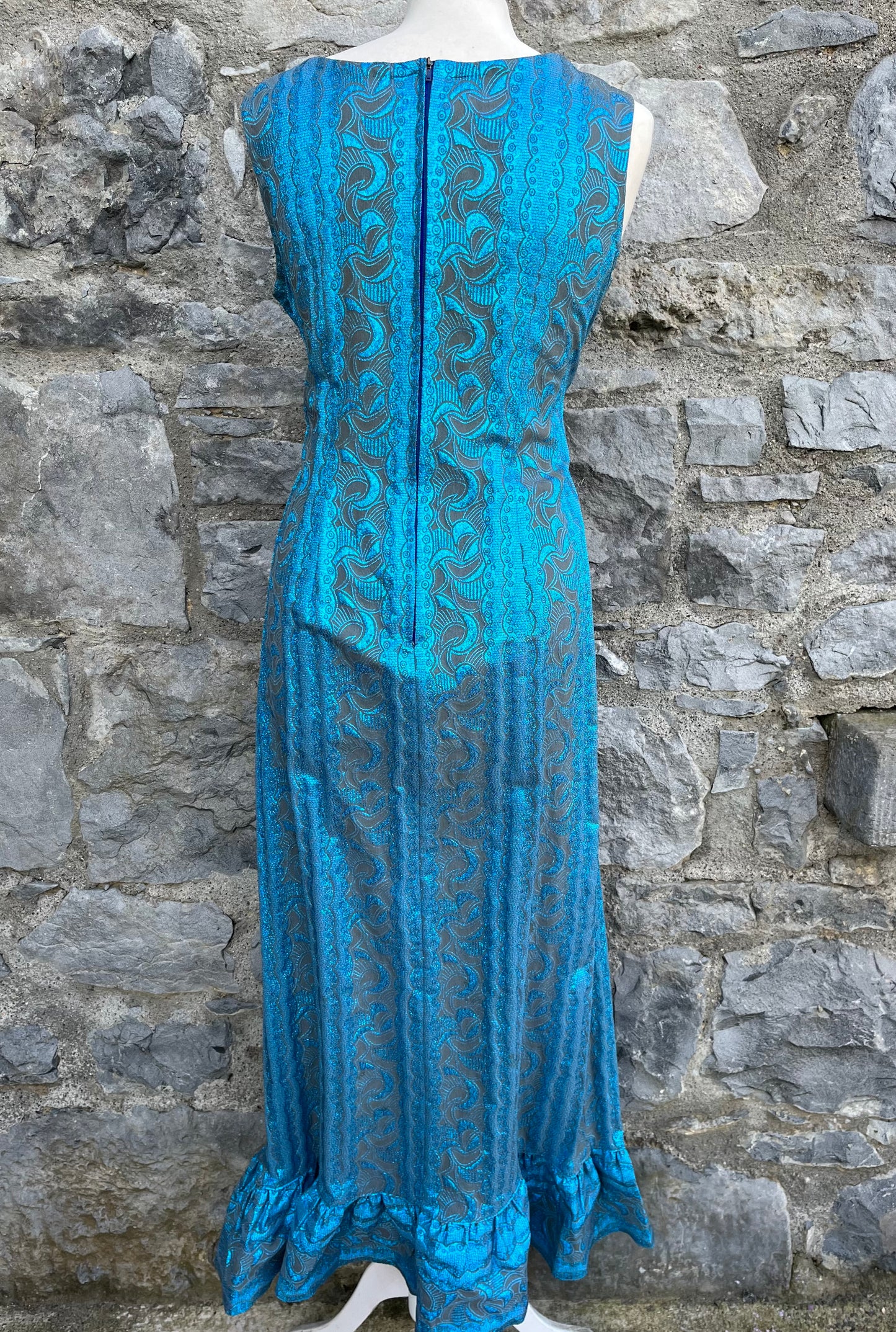 70s glitter blue dress uk 8