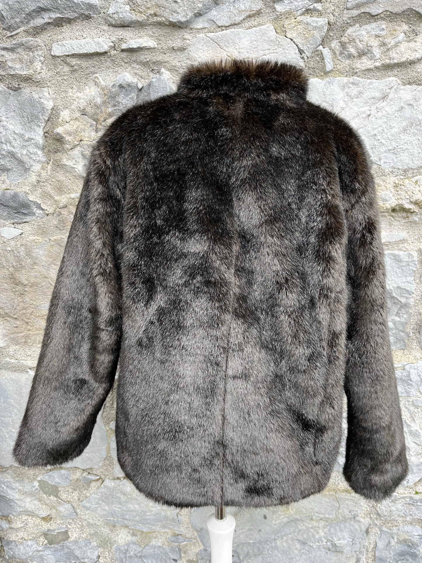 Brown faux fur jacket uk 8-10