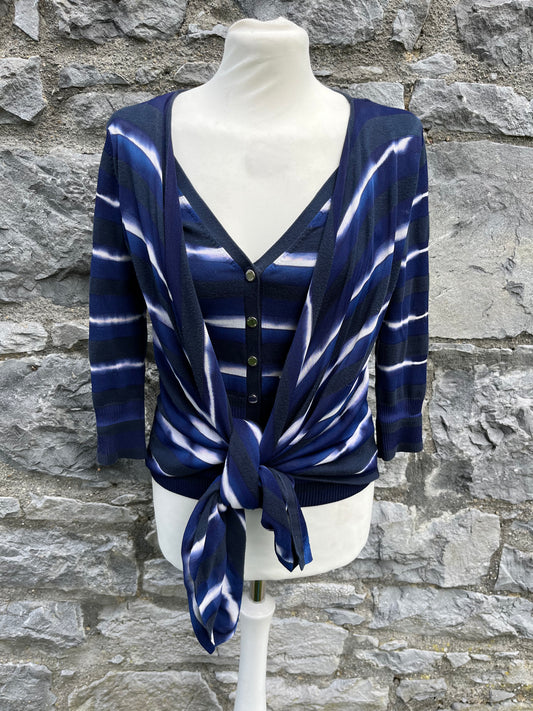 Blue stripy cardigan uk 8-10