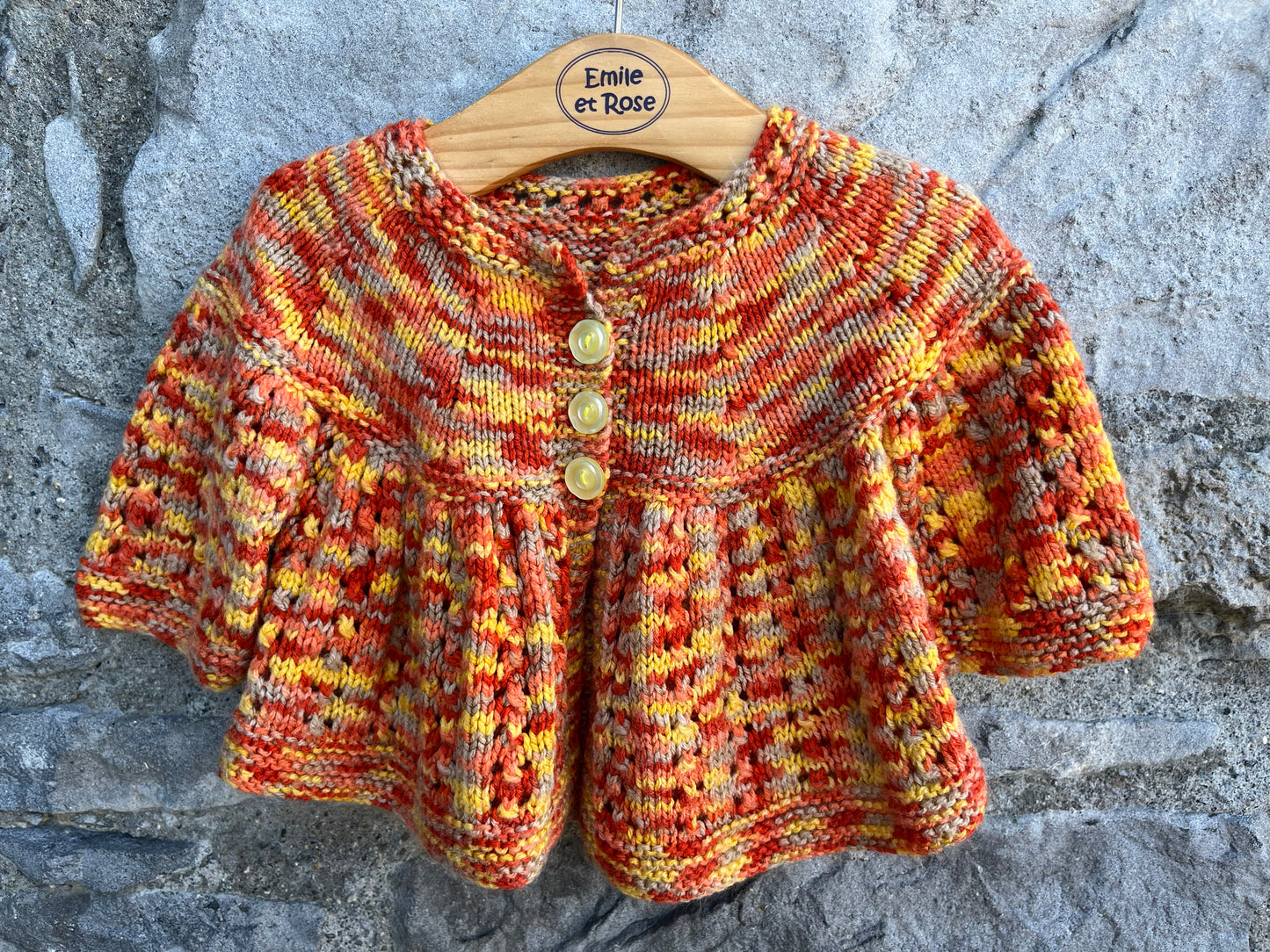 Orange melange cardigan   3-6m (62-68cm)