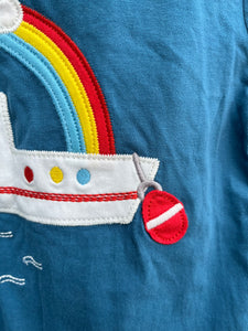 Rainbow boat T-shirt    3-4y (98-104cm)