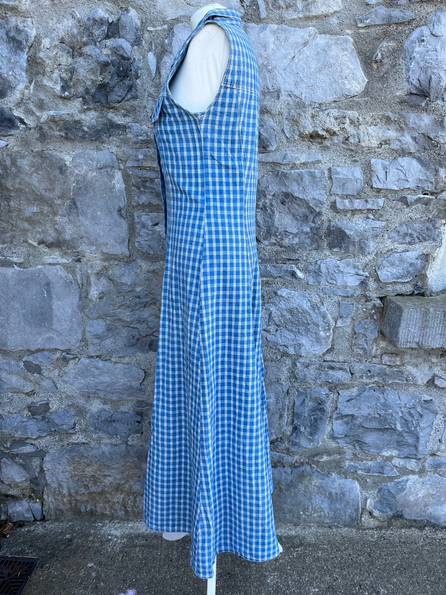 90s check denim dress uk 8