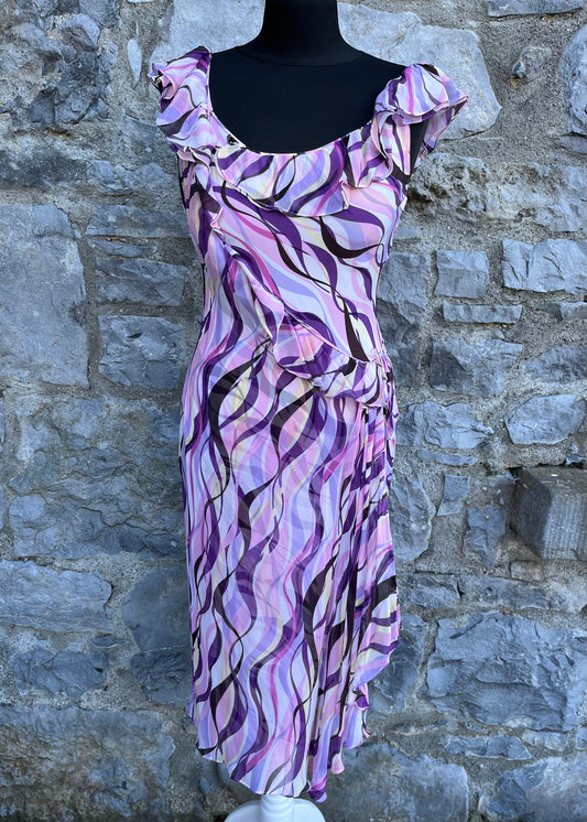 Purple wavy silk dress uk 6-8