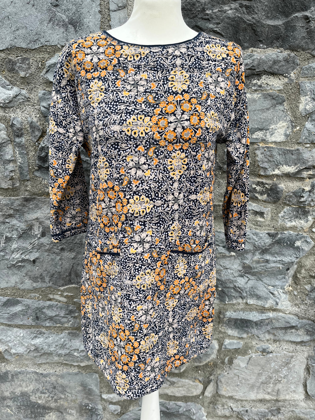 Floral navy tunic   uk 8