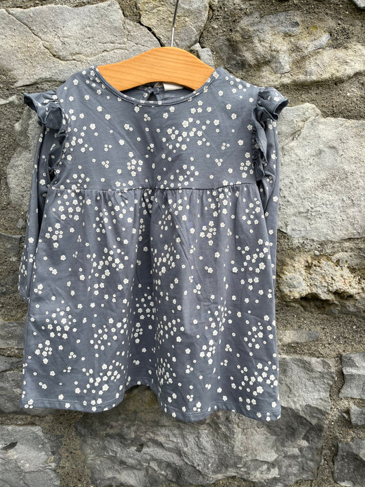 Grey tiny flowers dress 9-12m (74-80cm)