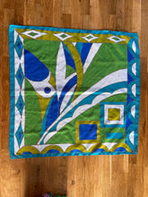 Load image into Gallery viewer, Blue-green geometric scarf
