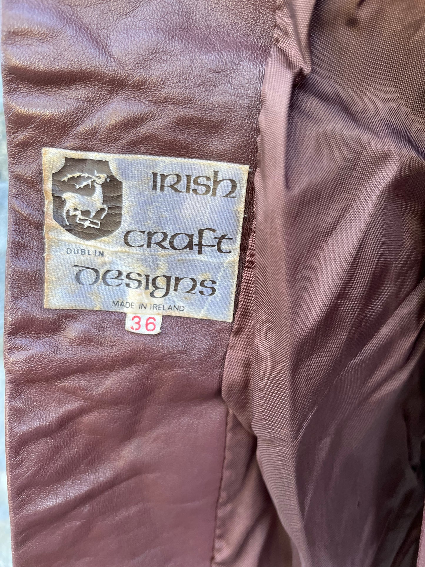 Brown leather coat uk 6-8