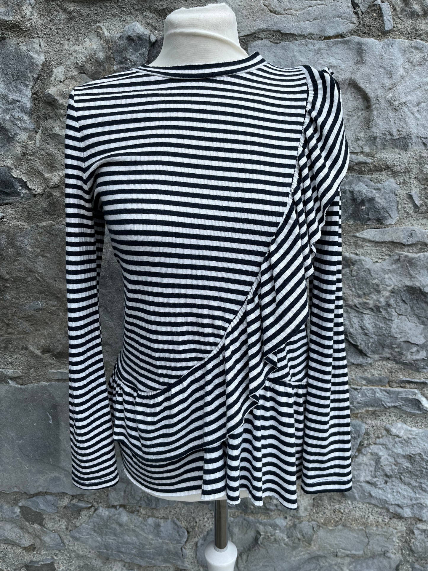 Stripy top with ruffles    uk 10