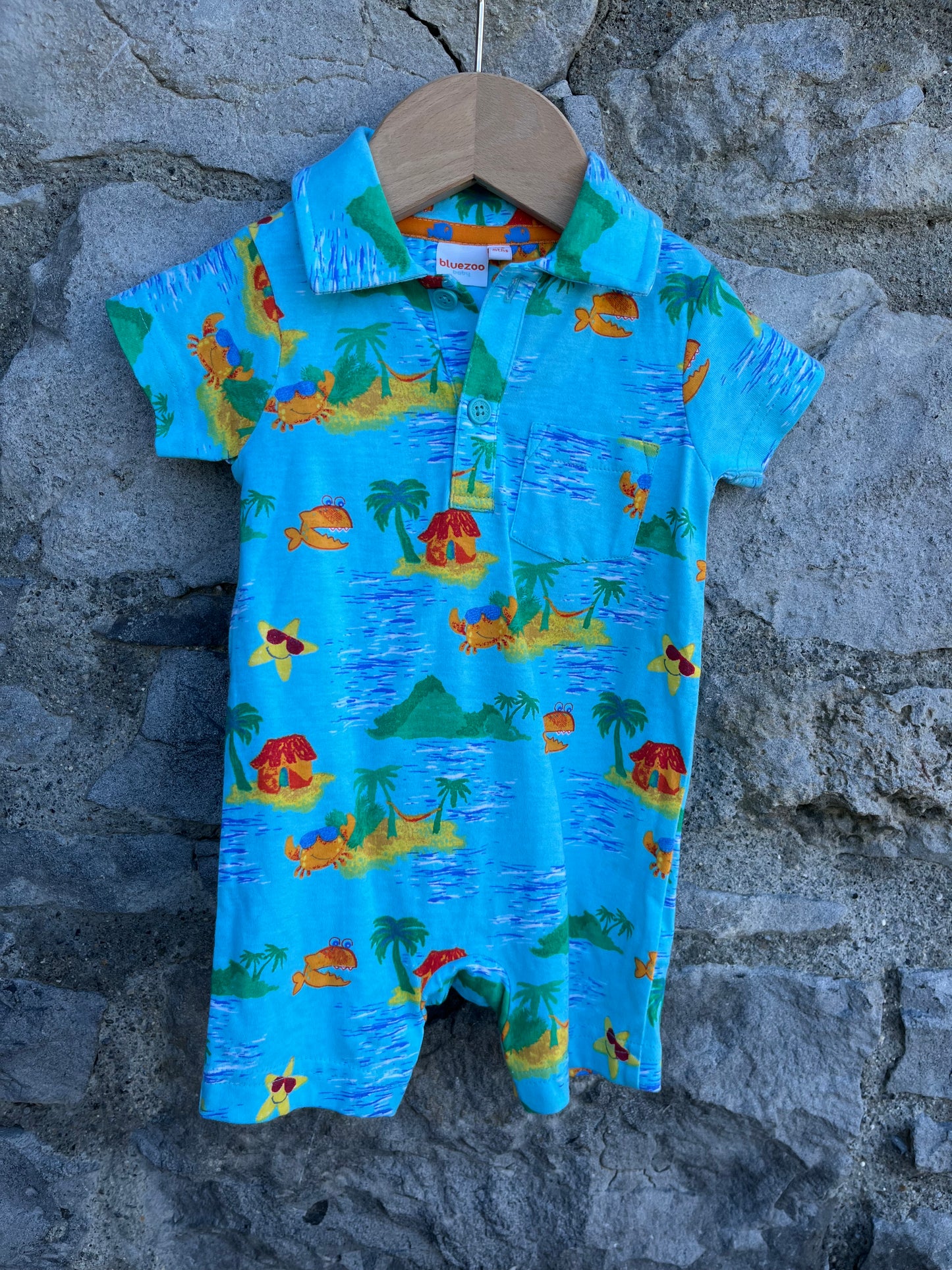 Tropical islands rompers  3-6m (62-68cm)