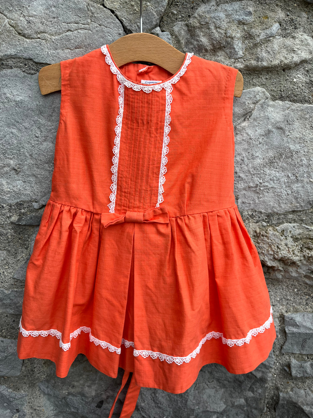 80s orange dress   2y (92cm)