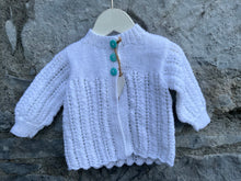 Load image into Gallery viewer, White pointelle cardigan   0-3m (56-62cm)
