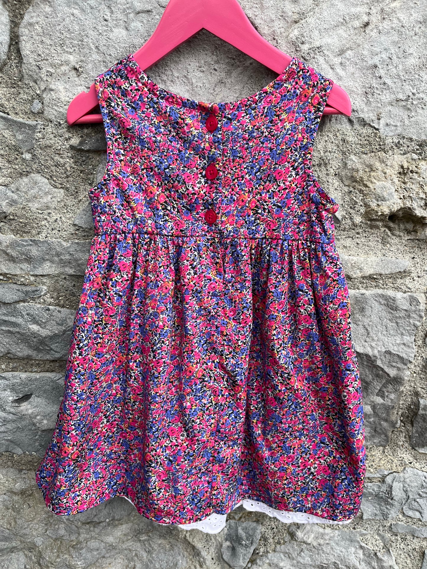 Flowers dress with a bow  2-3y (92-98cm)