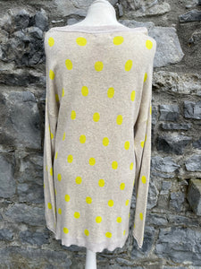 Grey jumper with yellow dots  uk 16-20
