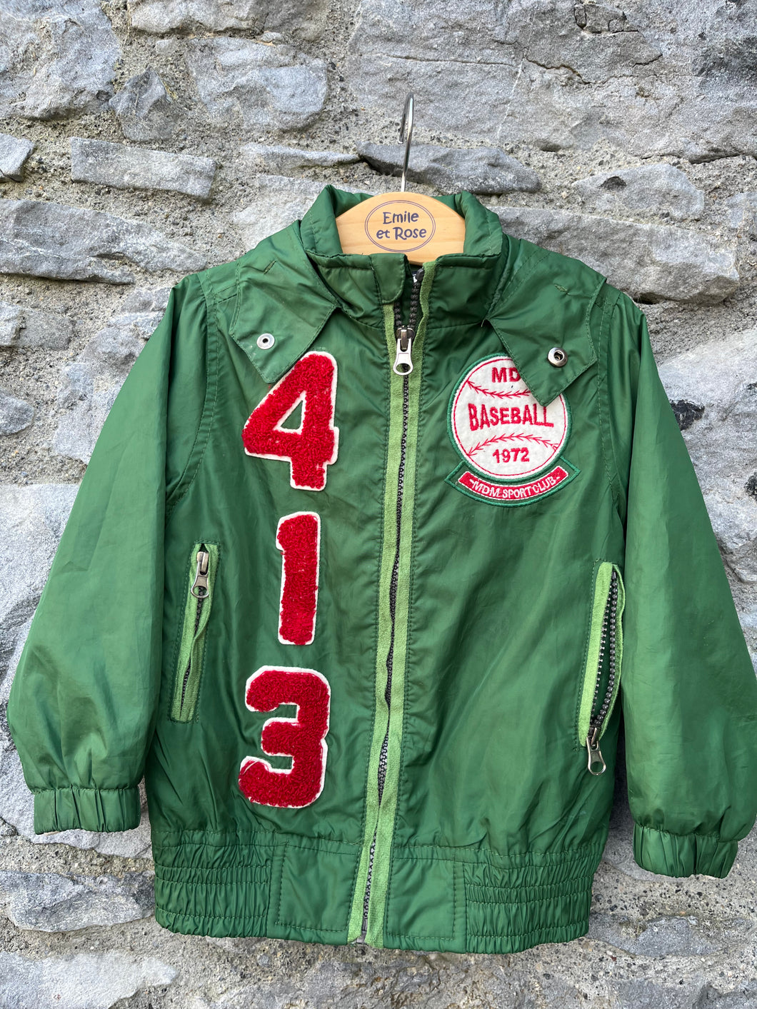 Green baseball jacket  2-3y (92-98cm)