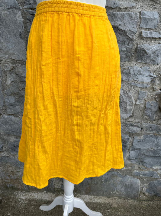 Yellow muslin skirt   uk 8