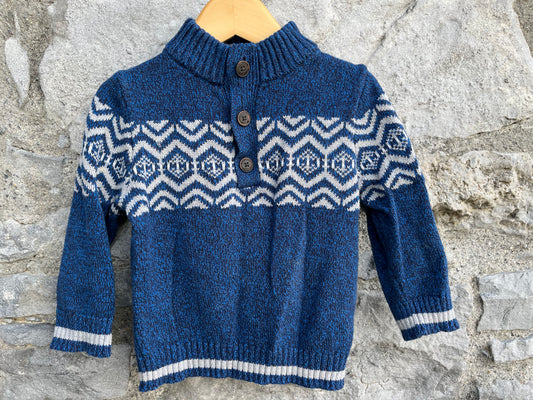 Blue melange jumper    12-18m (80-86cm)