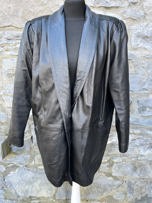 80s black leather jacket uk 12