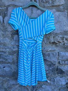 PoP Blue stripy dress  5-6y (110-116cm)
