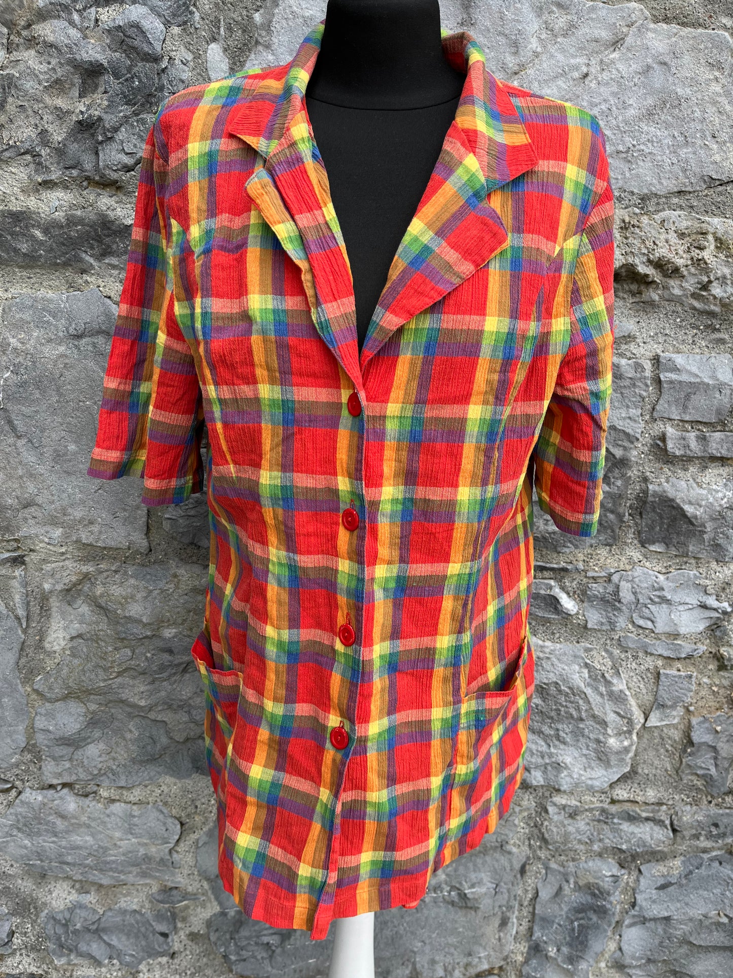 90s rainbow check blazer uk 12