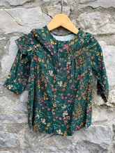 Load image into Gallery viewer, Green floral dress  12-18m (80-86cm)
