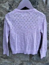 Load image into Gallery viewer, Lilac pointelle cardigan   2-3y (92-98cm)
