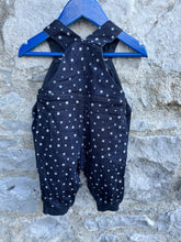 Load image into Gallery viewer, PoP Stars denim dungarees   0-1m (56cm)
