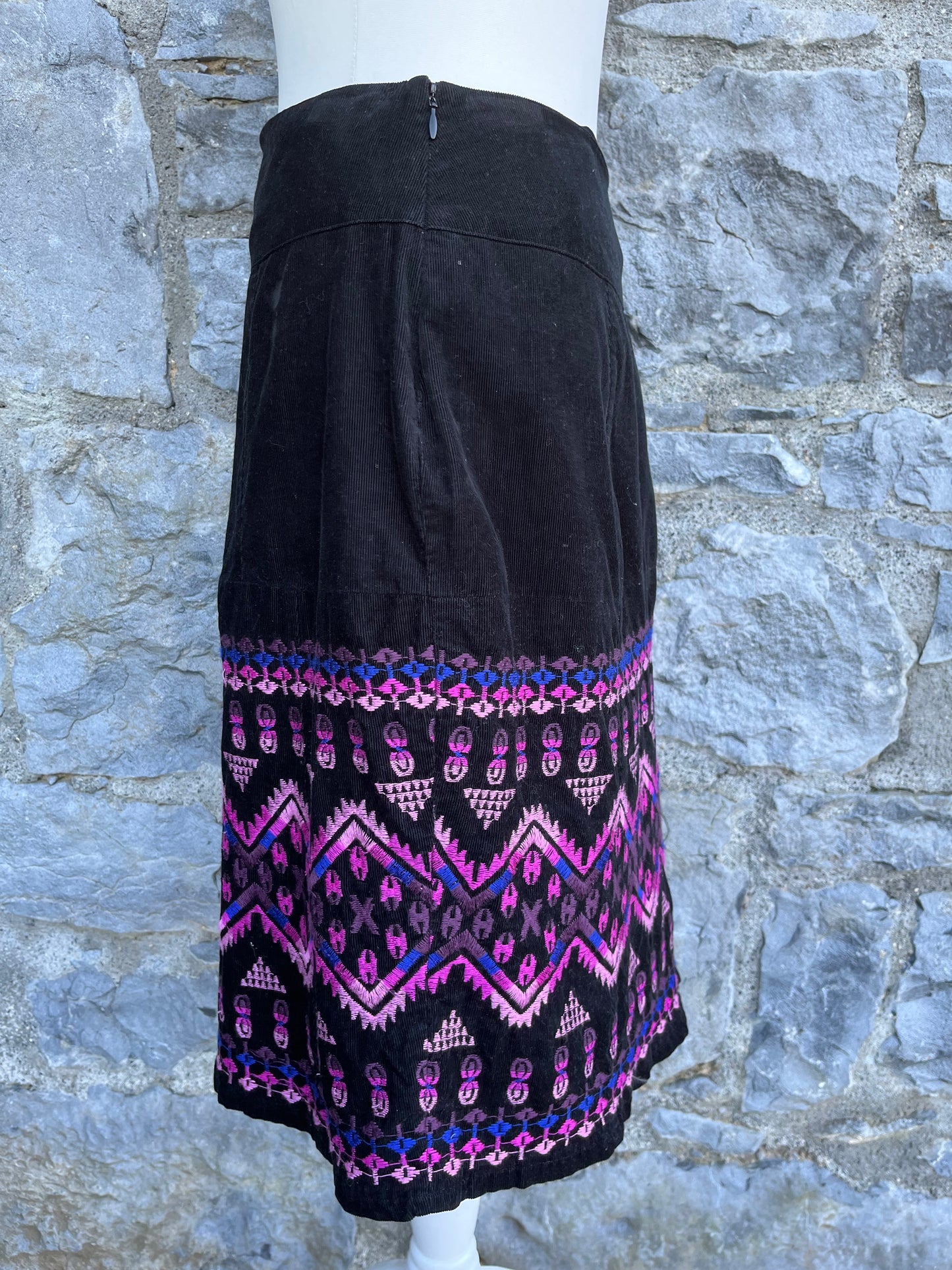 Embroidered cord skirt   uk 10