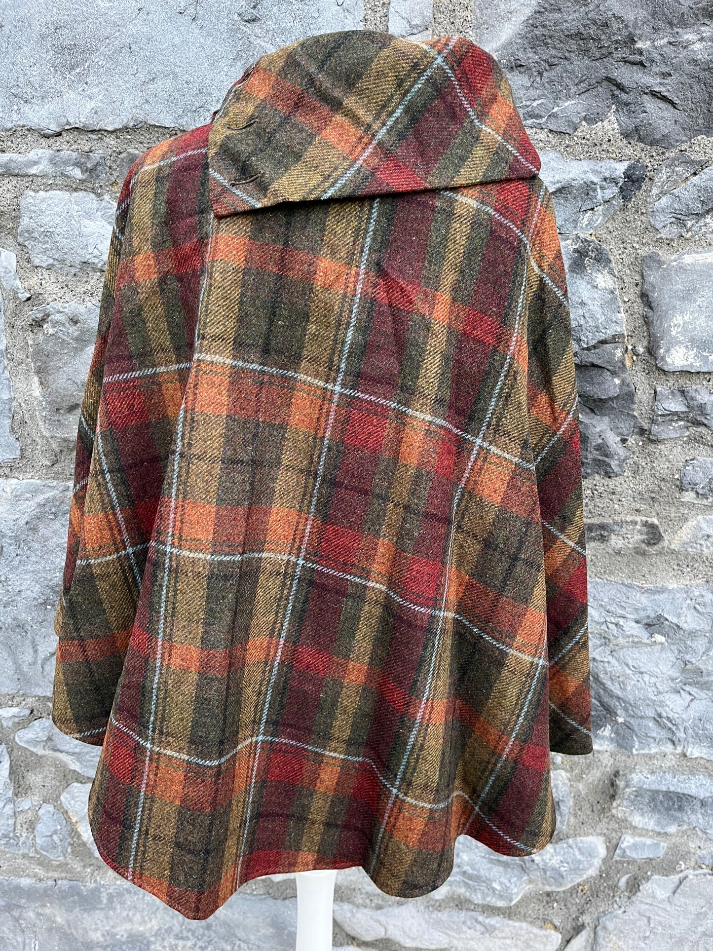 Tartan poncho with a hat