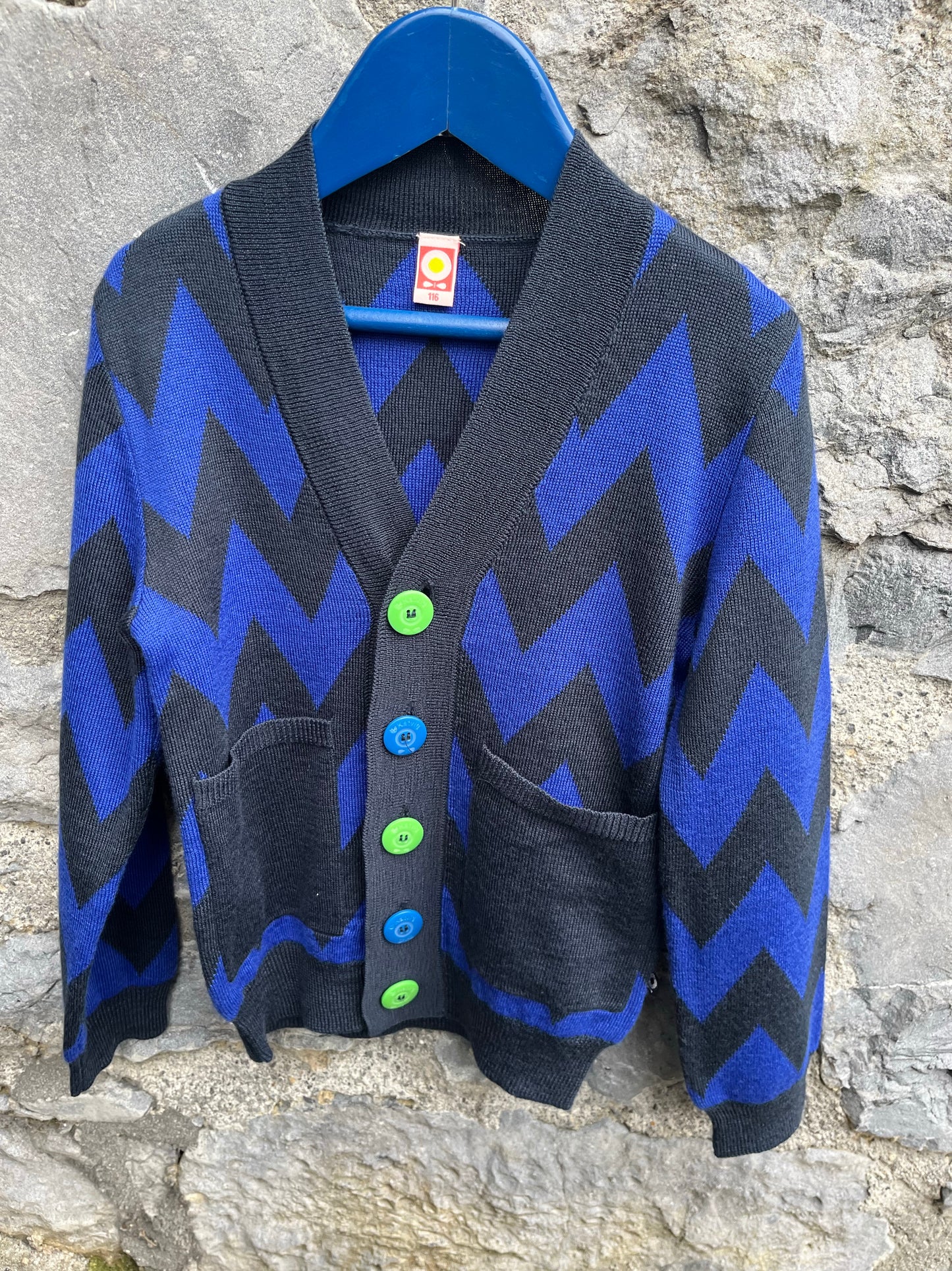 Blue&black chevron cardigan   6y (116cm)