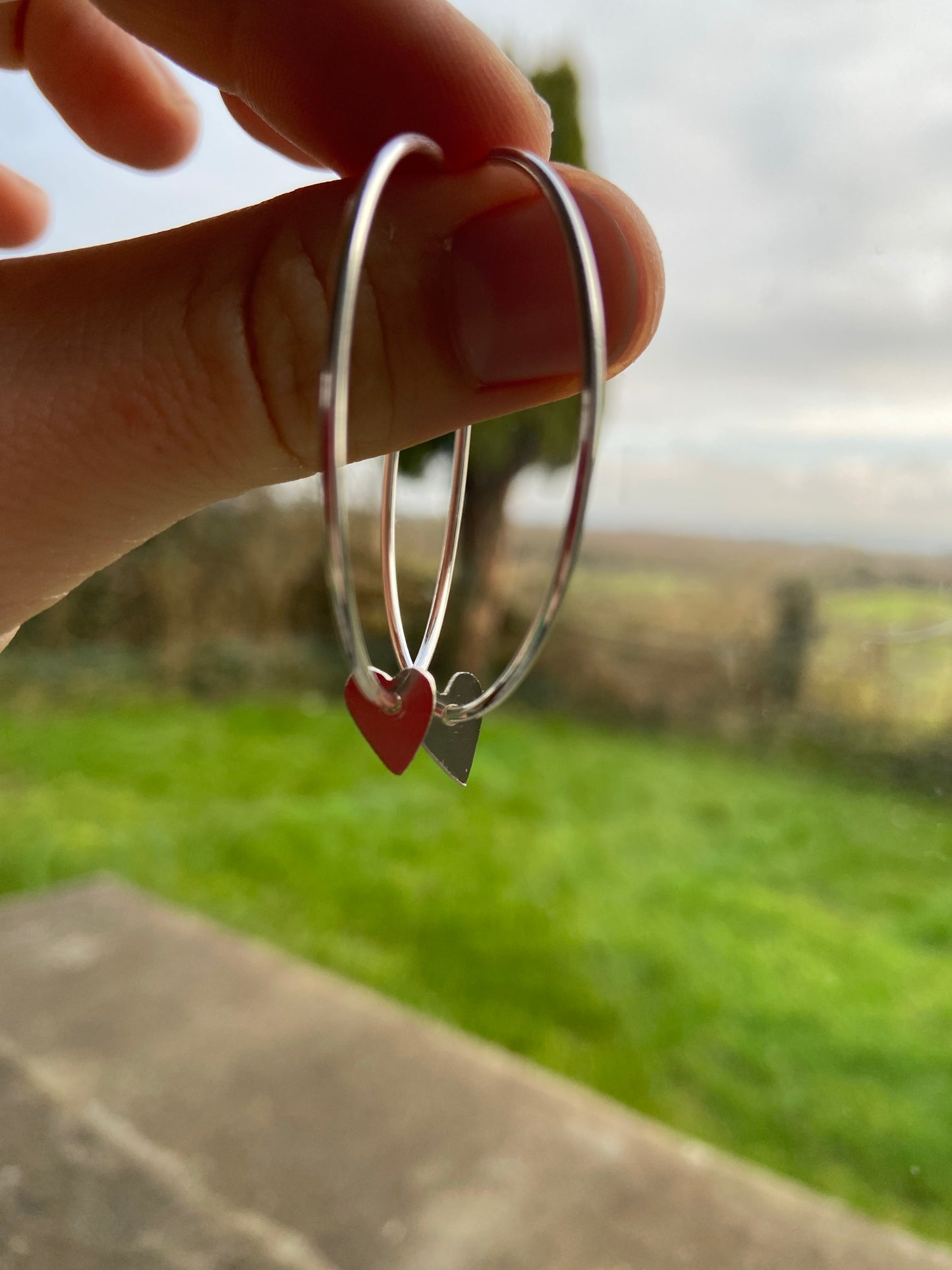 Heart hoop earrings