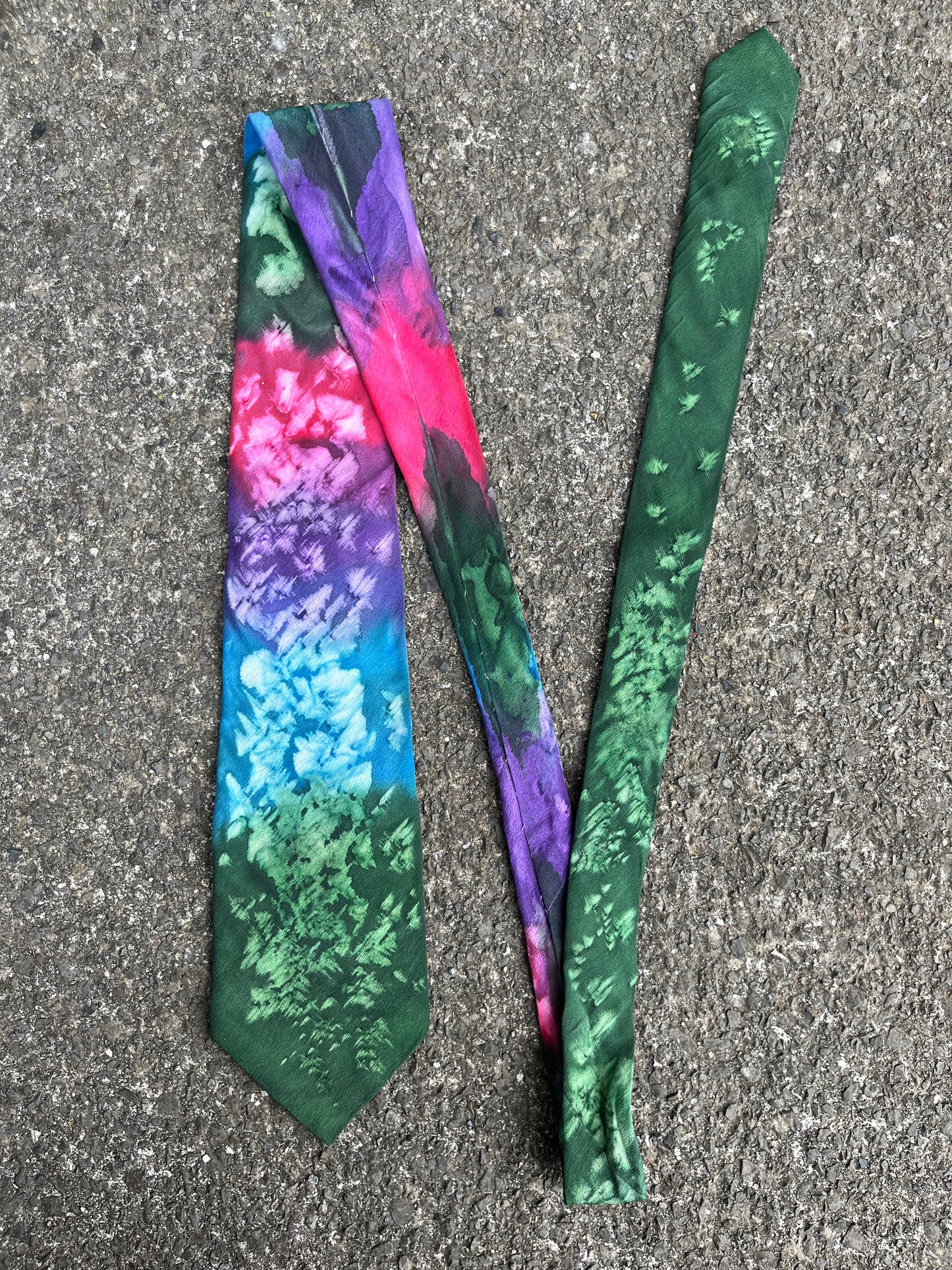 Rainbow silk tie