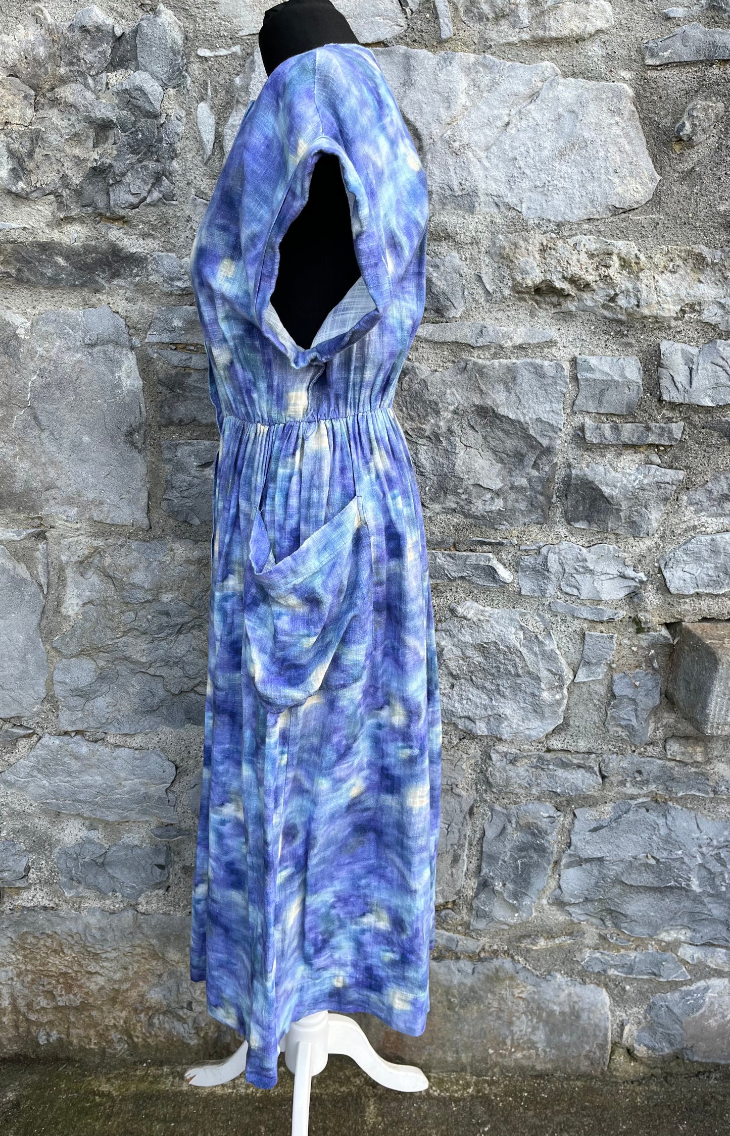 Blue tie dye dress uk 10-12