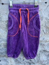 Load image into Gallery viewer, Purple velour pants  3-6m (62-68cm)
