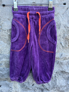 Purple velour pants  3-6m (62-68cm)